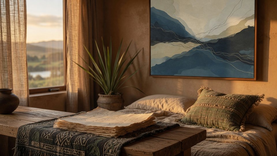 Conceptual private studio beside a river landscape