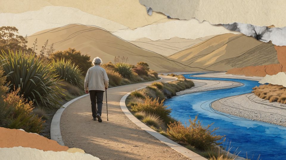 Accessible route through a fictional landscape